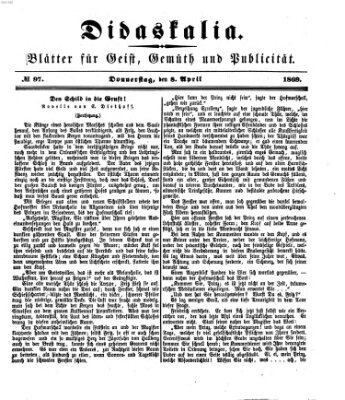 Didaskalia Donnerstag 8. April 1869