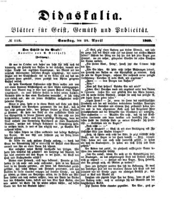 Didaskalia Samstag 24. April 1869