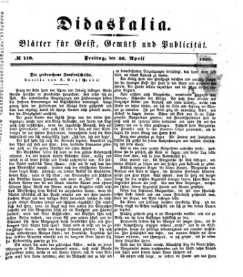 Didaskalia Freitag 30. April 1869