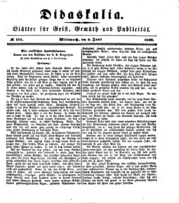 Didaskalia Mittwoch 2. Juni 1869