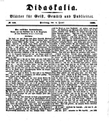 Didaskalia Freitag 4. Juni 1869