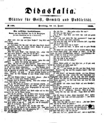 Didaskalia Freitag 11. Juni 1869