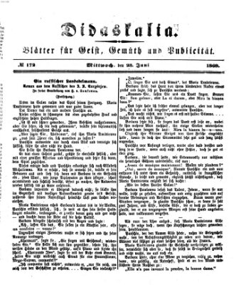 Didaskalia Mittwoch 23. Juni 1869