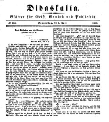 Didaskalia Donnerstag 1. Juli 1869