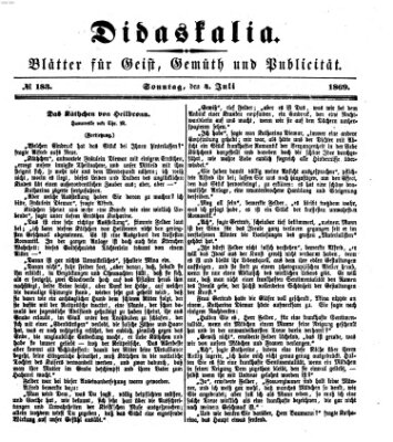 Didaskalia Sonntag 4. Juli 1869