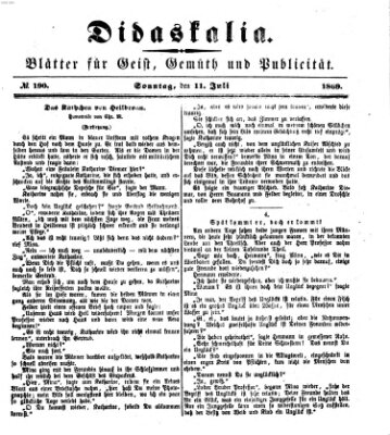 Didaskalia Sonntag 11. Juli 1869