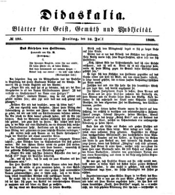 Didaskalia Freitag 16. Juli 1869