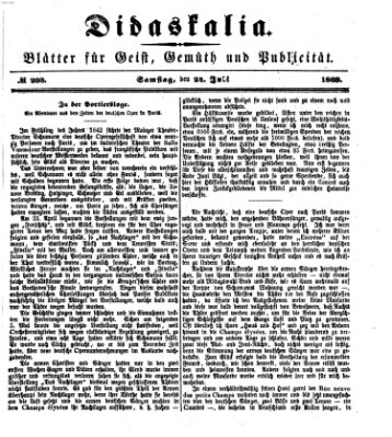 Didaskalia Samstag 24. Juli 1869