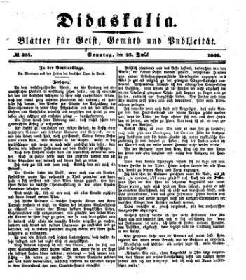 Didaskalia Sonntag 25. Juli 1869