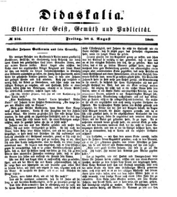 Didaskalia Freitag 6. August 1869