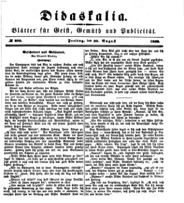 Didaskalia Freitag 20. August 1869