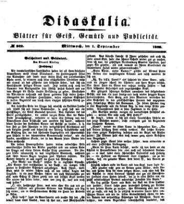 Didaskalia Mittwoch 1. September 1869