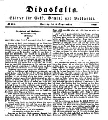 Didaskalia Freitag 3. September 1869