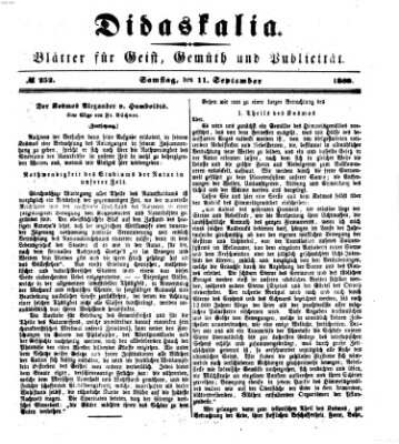 Didaskalia Samstag 11. September 1869