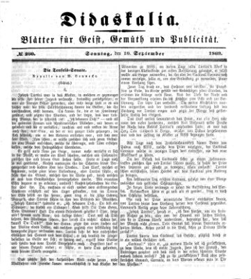 Didaskalia Sonntag 19. September 1869