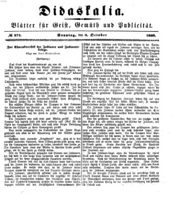 Didaskalia Sonntag 3. Oktober 1869