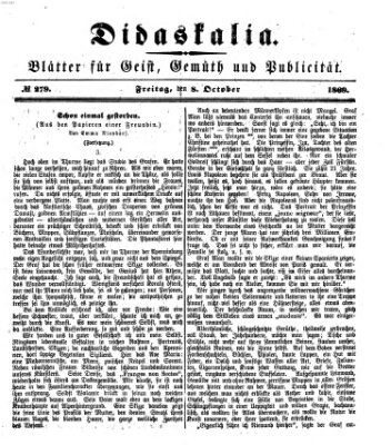 Didaskalia Freitag 8. Oktober 1869