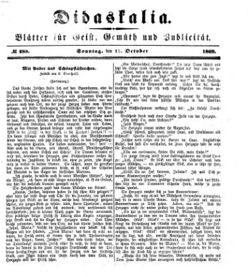 Didaskalia Sonntag 17. Oktober 1869