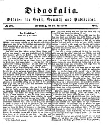 Didaskalia Sonntag 24. Oktober 1869