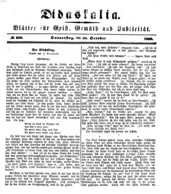 Didaskalia Donnerstag 28. Oktober 1869