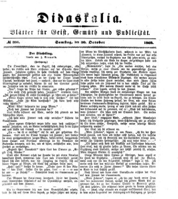 Didaskalia Samstag 30. Oktober 1869