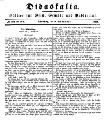 Didaskalia Dienstag 2. November 1869