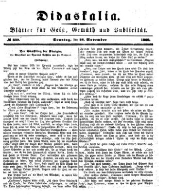 Didaskalia Sonntag 28. November 1869