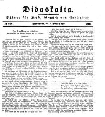 Didaskalia Mittwoch 8. Dezember 1869