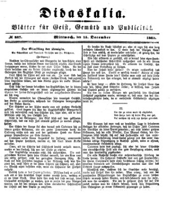 Didaskalia Mittwoch 15. Dezember 1869