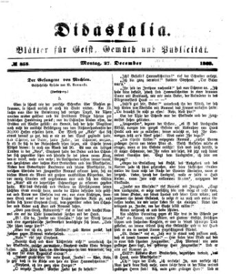 Didaskalia Montag 27. Dezember 1869