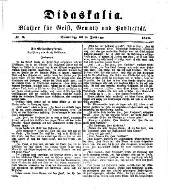 Didaskalia Samstag 8. Januar 1870