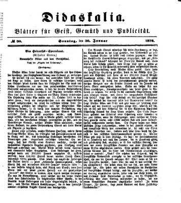 Didaskalia Sonntag 30. Januar 1870