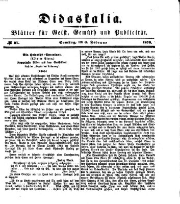 Didaskalia Sonntag 6. Februar 1870