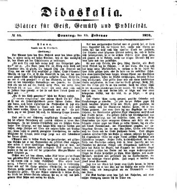 Didaskalia Sonntag 13. Februar 1870