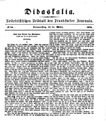 Didaskalia Donnerstag 24. März 1870