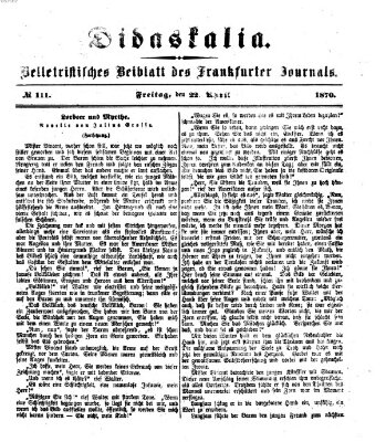 Didaskalia Freitag 22. April 1870