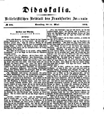 Didaskalia Samstag 14. Mai 1870