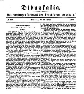 Didaskalia Sonntag 15. Mai 1870