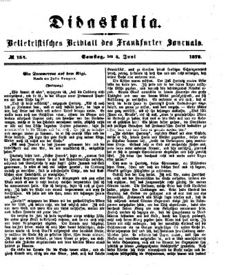 Didaskalia Samstag 4. Juni 1870