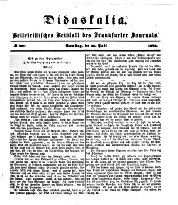 Didaskalia Samstag 30. Juli 1870