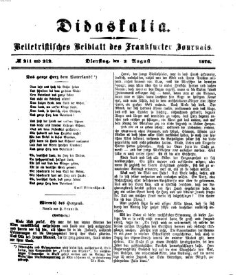 Didaskalia Dienstag 2. August 1870