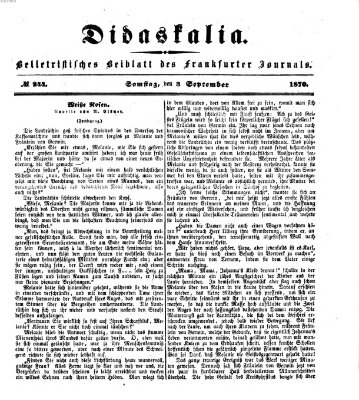 Didaskalia Samstag 3. September 1870