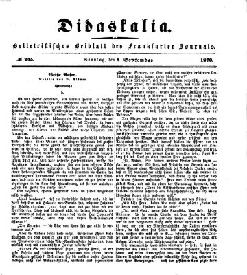 Didaskalia Sonntag 4. September 1870