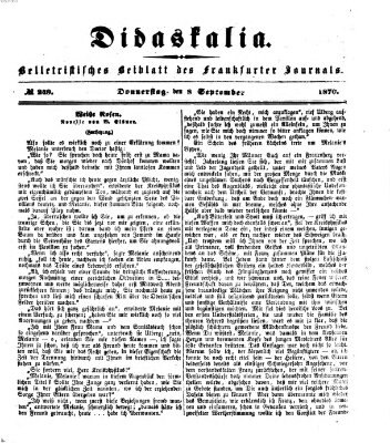 Didaskalia Donnerstag 8. September 1870