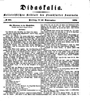 Didaskalia Freitag 23. September 1870