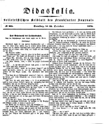 Didaskalia Samstag 22. Oktober 1870