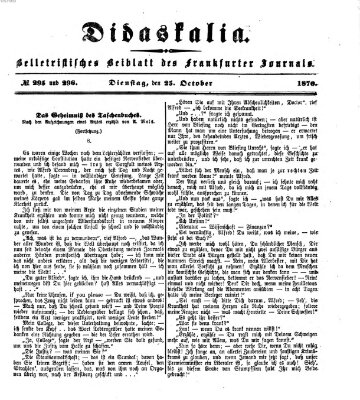 Didaskalia Dienstag 25. Oktober 1870