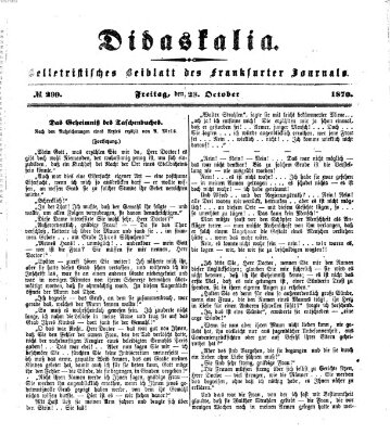 Didaskalia Freitag 28. Oktober 1870