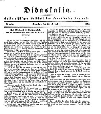 Didaskalia Samstag 29. Oktober 1870