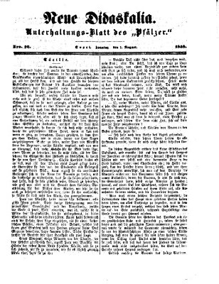 Neue Didaskalia (Pfälzer) Sonntag 1. August 1858